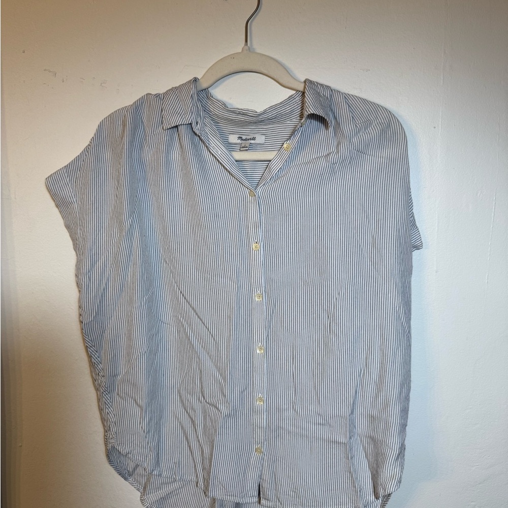 Madewell Blue and White Striped Button Down Shirt